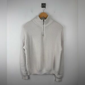 Le Ore Women Ribbed Quarterzip Sweater Size Small